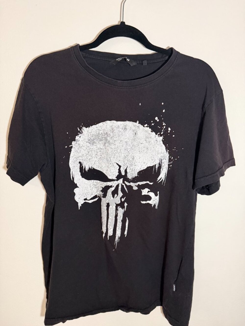 Marvel Punisher Graphic T-Shirt Black Oversized Streetwear Tee